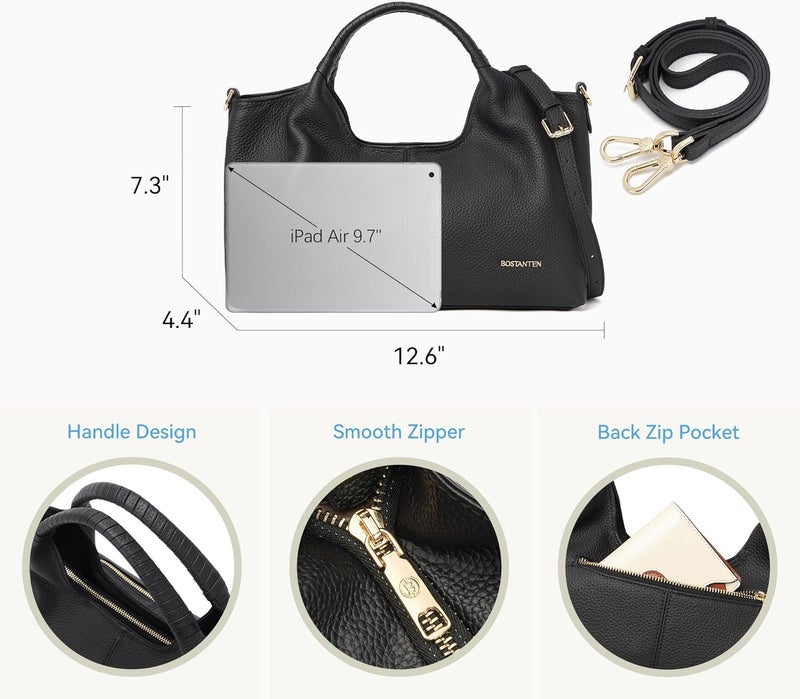 Bostanten Genuine Leather Purses for Women Designer Handbags Crossbody Shoulder Bags Top Handle Satchel with Adjustable Strap - Image 5